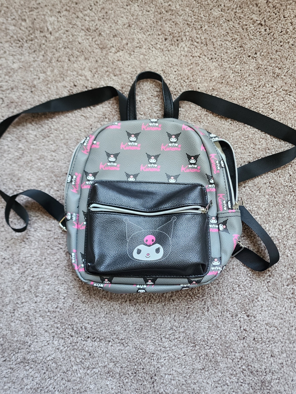 Kuromi Grey & Black Mini Backpack